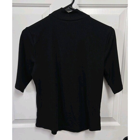 Athleta Signature Rib Mock Neck Elbow Sleeve Tee Adult M - Picture 2 of 3